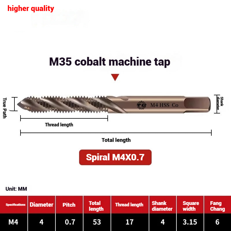 1084-M35 cobalt taps machine use high speed steel stainless steel special taps straight groove spiral apex backtapping taps Shandong Denso Pricision Tools Co.,Ltd.
